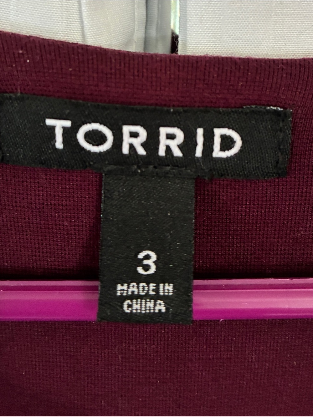torrid Burgundy and Black Open-Front Colorblock Blazer - Picture 4 of 4